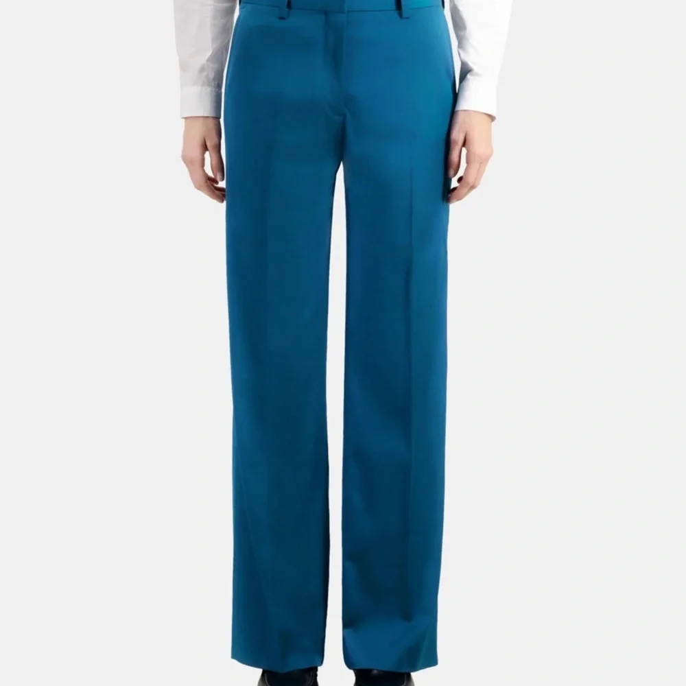 NWT | The Kooples | Teal Satin Suit Trousers - Picture 2 of 8